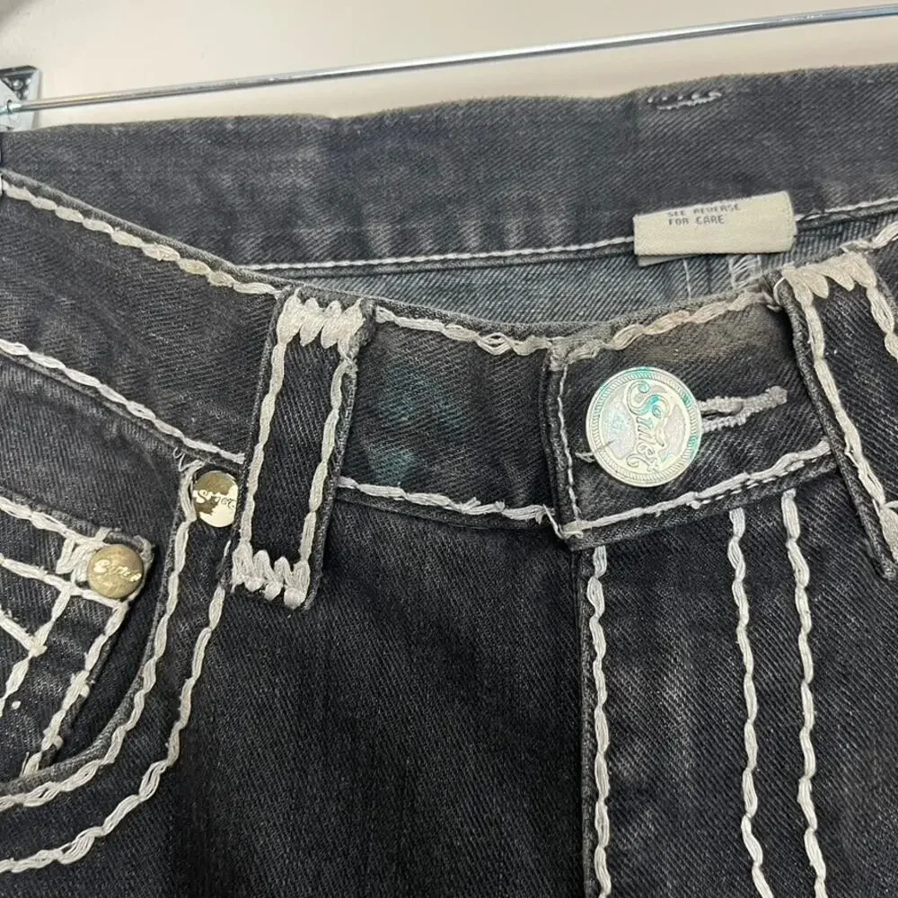 Rock Revival X True Religion Smeat Vintage‎ Washed Embroidered Distressed Jeans